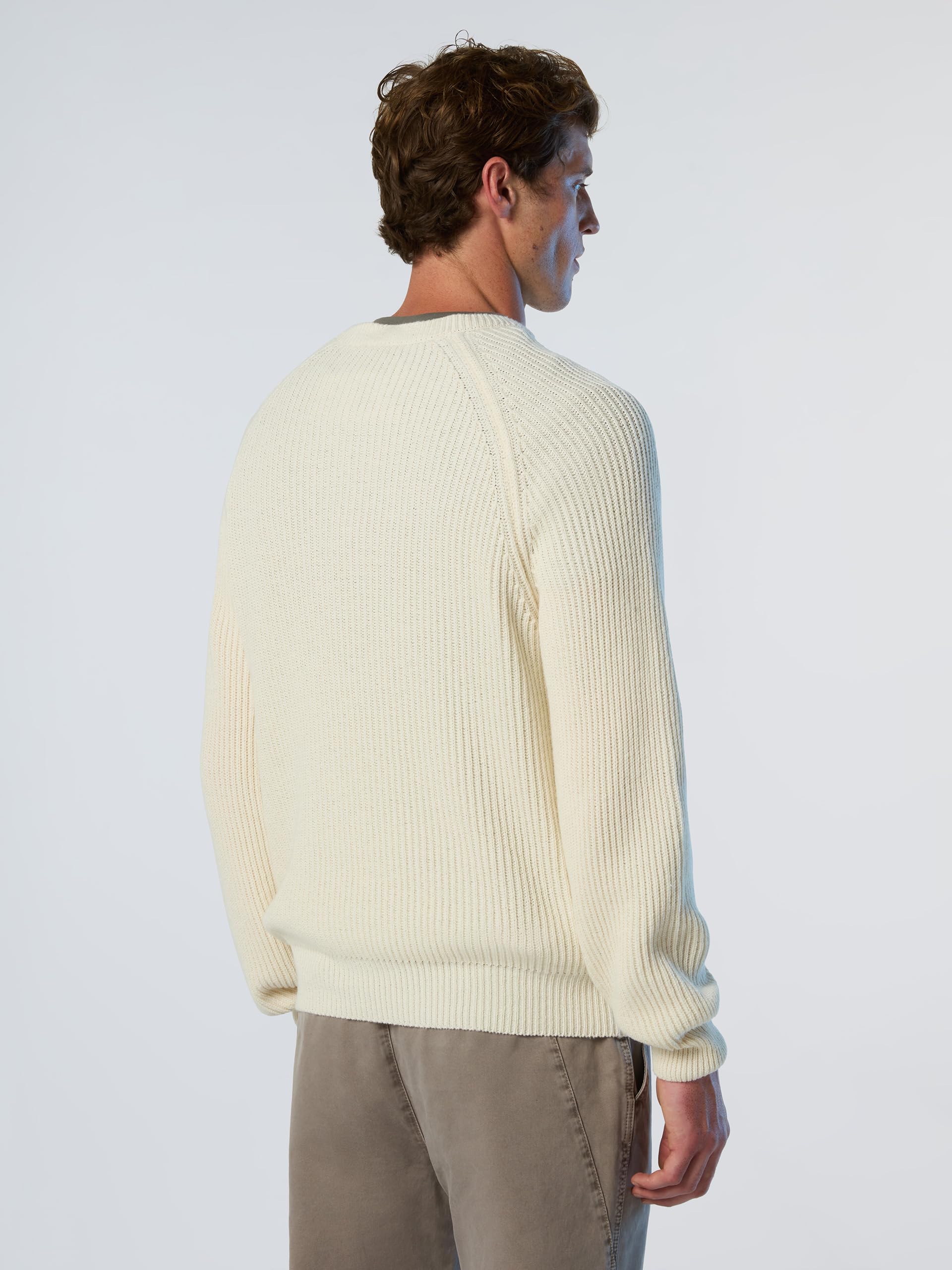 NORTH SAILS Maglione Uomo a Costa Inglese in Misto Cotone e Lana Tecnica Riciclata