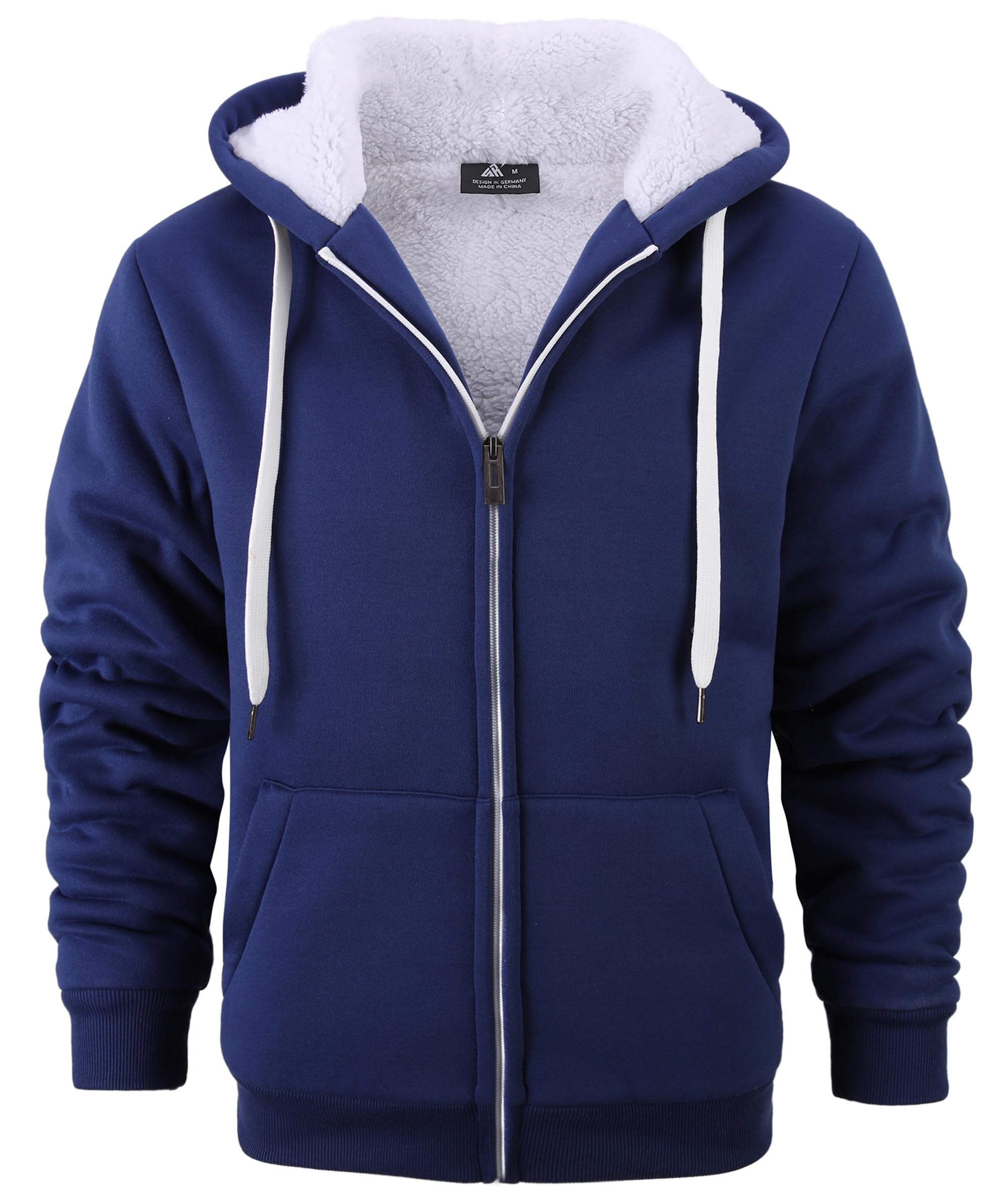 V VALANCH Men's Zip Up Hoodie Fleece Winter Jacket Warm Sweatshirts