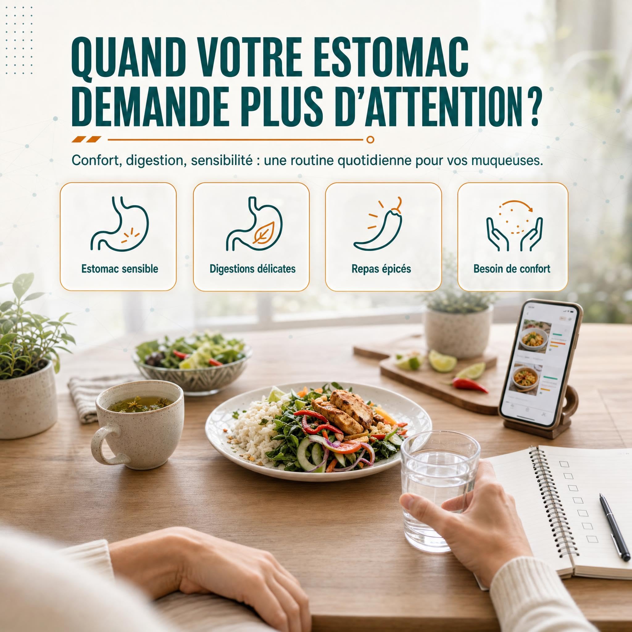 Gutgard® Réglisse déglycyrrhiziné + Mucosave® Nopal & Olivier | Aloe Vera, Griffe de Chat, Guimauve, L-Glutamine | Confort Gastrique | 40 gélules | Essence Pure