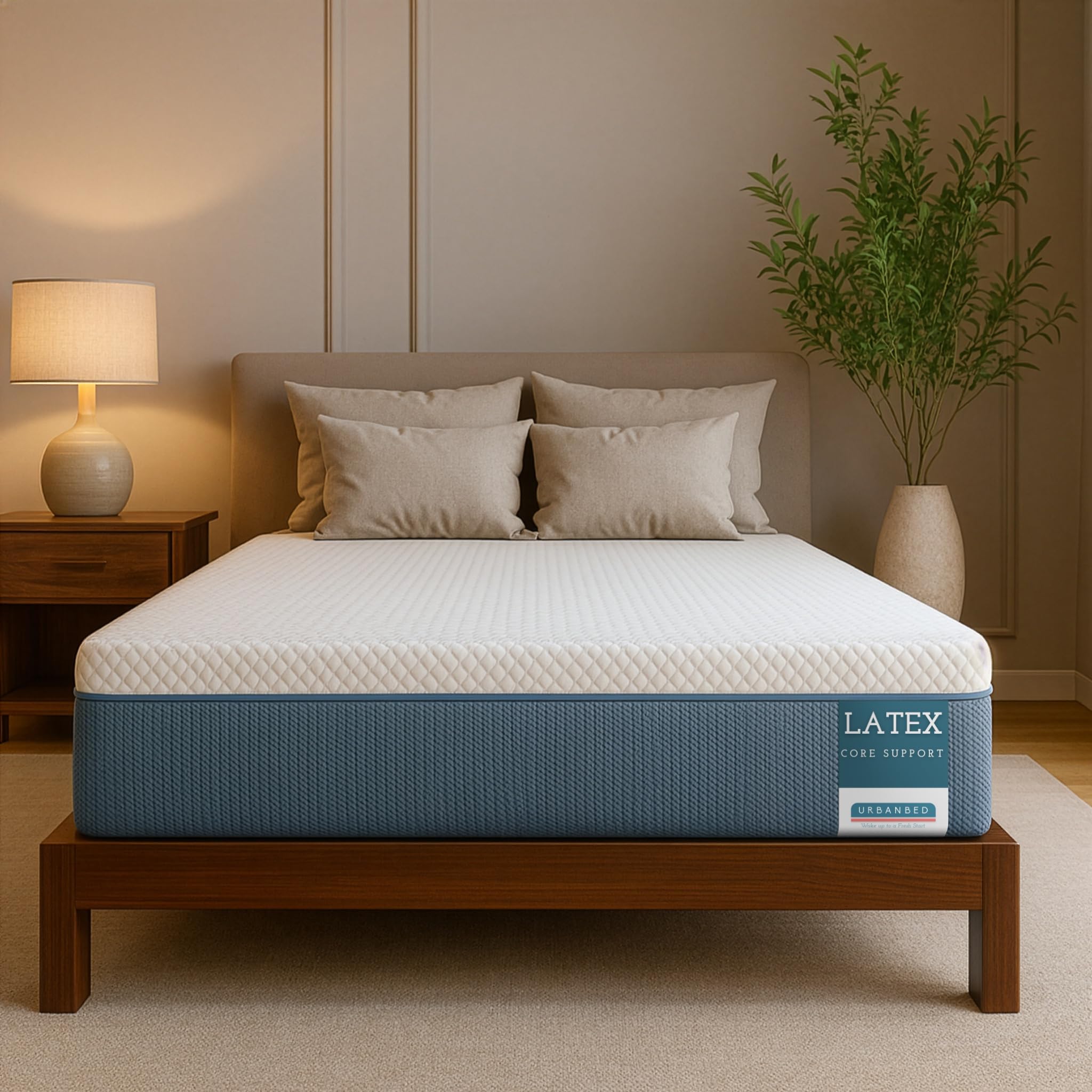 UrbanBed Core Support Orthopedic Latex Mattress King Size 75x72 | 8 Inch Bed Mattress for Back Support | Firm & Medium Soft | UltraFresh Treated Top & Antiskid Bottom Cover | 15 Years Warranty