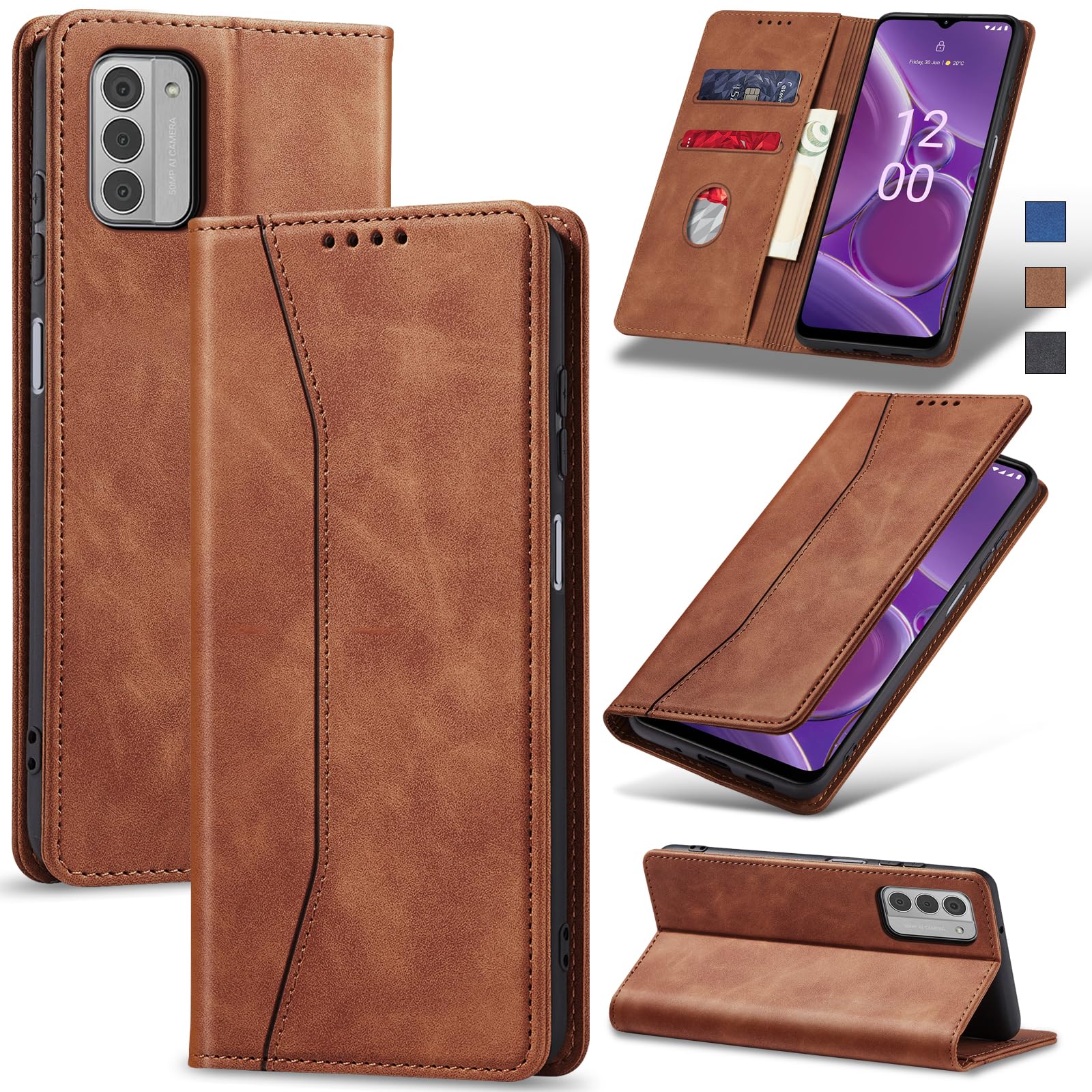 OCASE Compatible With Samsung Galaxy S24 Case, Premium PU Leather Wallet Phone Case With [Card