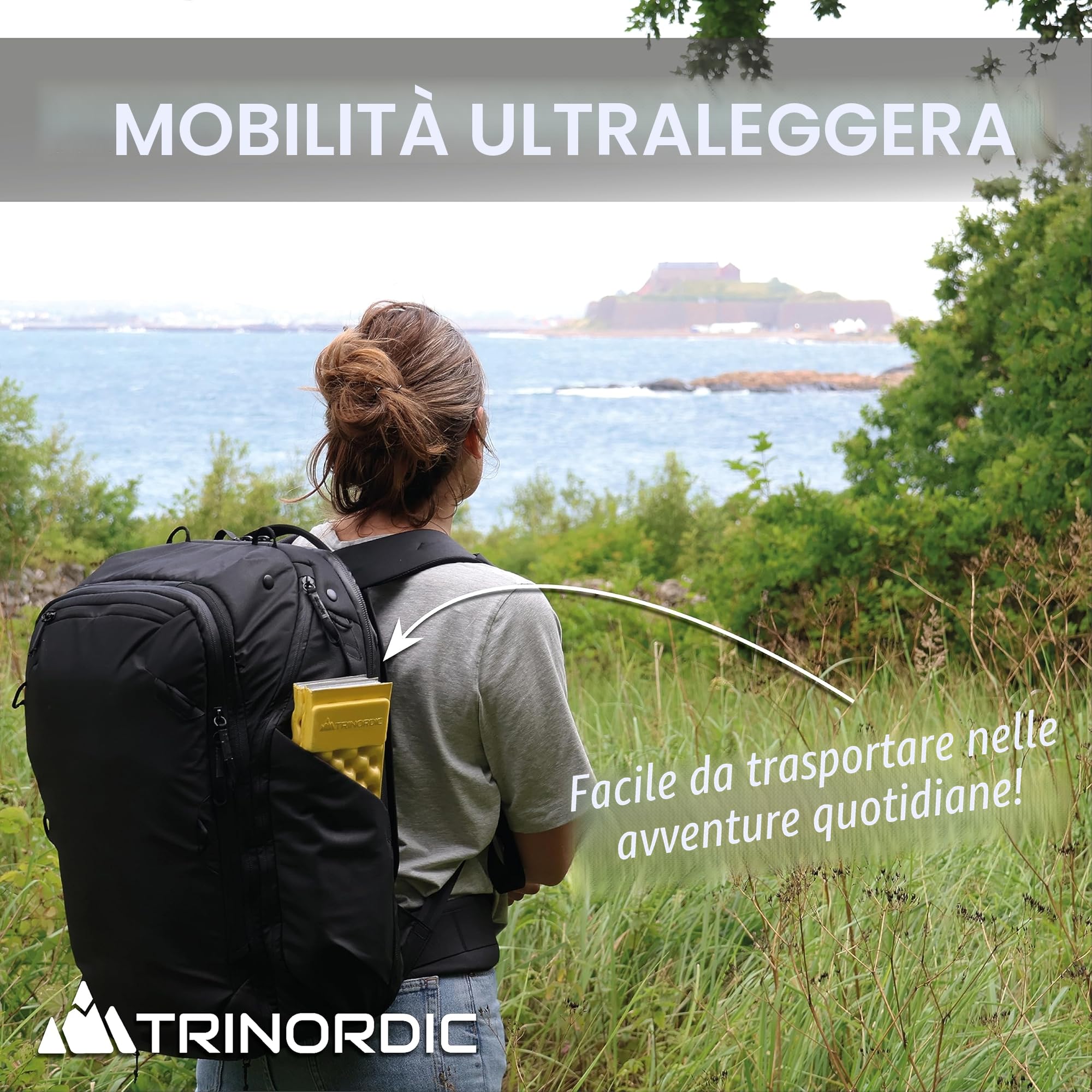 Trinordic Tappetino da Campeggio, Cuscino da Trekking Ultralight – Sempre al Caldo e Asciutto con la Durevole Schiuma IXPE, Impermeabile e Isolante – Attrezzatura da Campeggio, Essenziale in Montagna