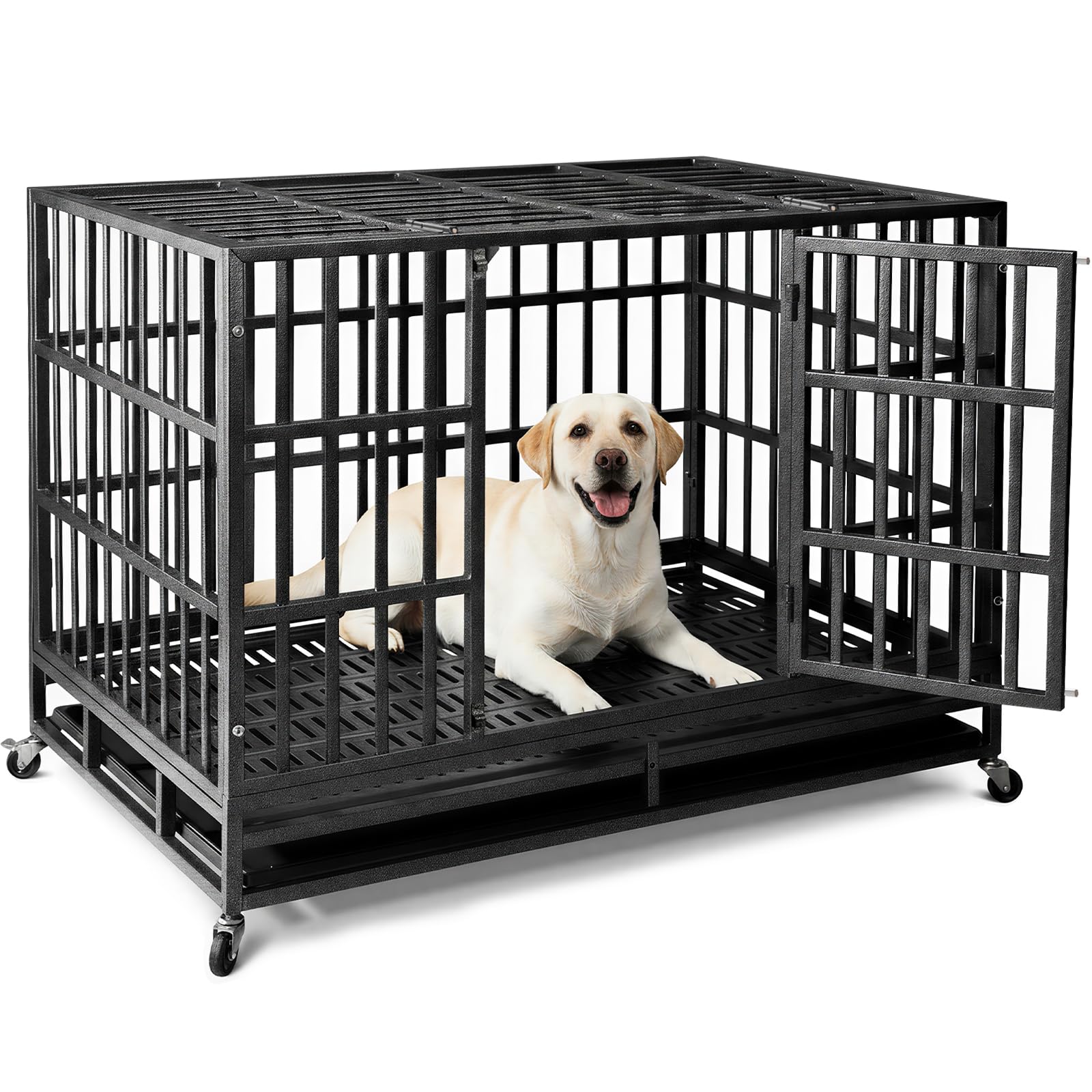 NUGRIART 38 inch Heavy Duty Dog Crate