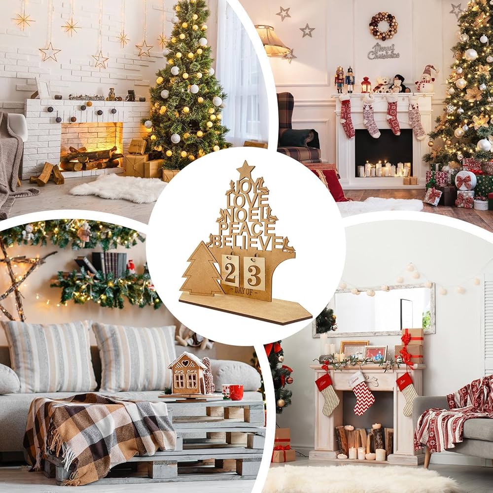 【お値下げ】 アドベントカレンダー 家の形 Amazon.co.jp: 家の形のアドベント カレンダー、木製アドベント