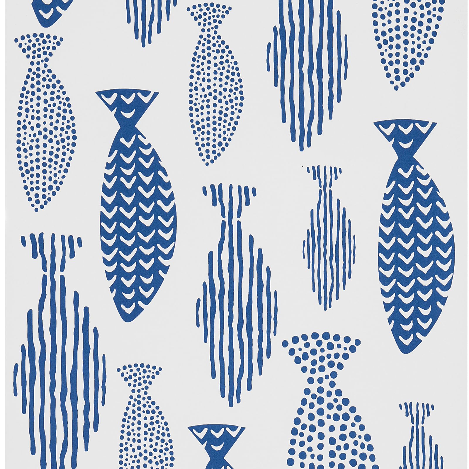 FENTIS Blue Self Adhesive Wallpaper Sticky Back Plastic Vinyl Wrap White Peel and Stick Contact Paper Fishes Patterns Wall Paper Rolls for Kitchen Bedroom Cupboard Worktop 44.5x1000cm — image 1