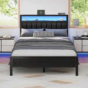 15 Best Places to Buy a Bed for the Ultimate Bedroom Upgrade 18 Furnulem Full Size Bed Frame with Charging Station and LED Lights