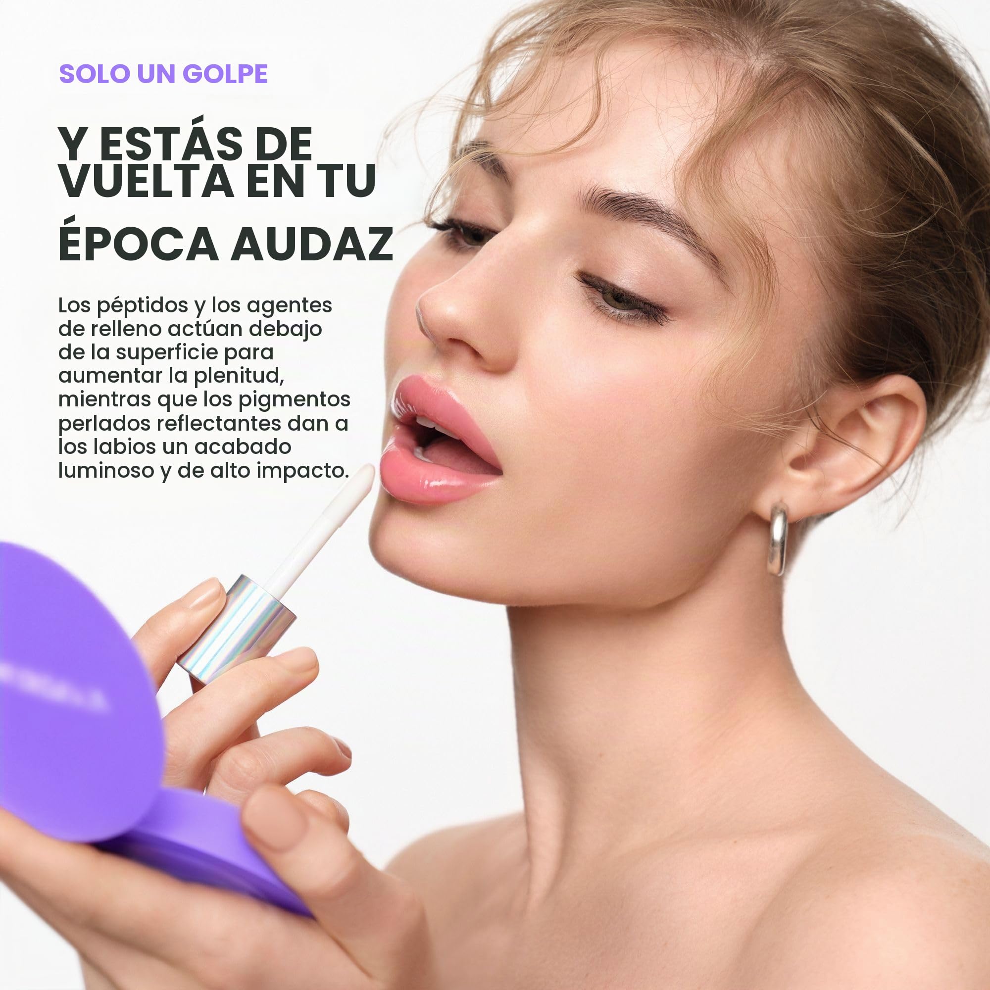 Brillo Wonderskin - Brillo labial voluminizador de alto brillo | El brillo labial hidratante aporta volumen visible, brillo intenso y comodidad duradera para unos labios definidos