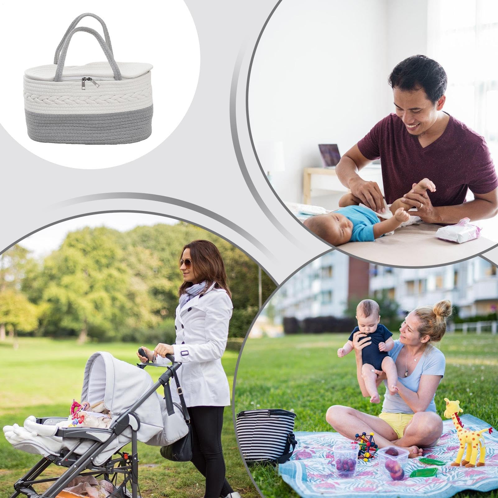 Multifunktionale Wickeltasche, abnehmbares Reisetablett für Babys, Nachttisch, ideal für Spielzeugflaschen