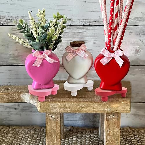 Miniatura 6 de Heart Risers - Bandeja escalonada para el día de San Valentín, mini elevadores para el día del amor, decoración del hogar, 3 unidades