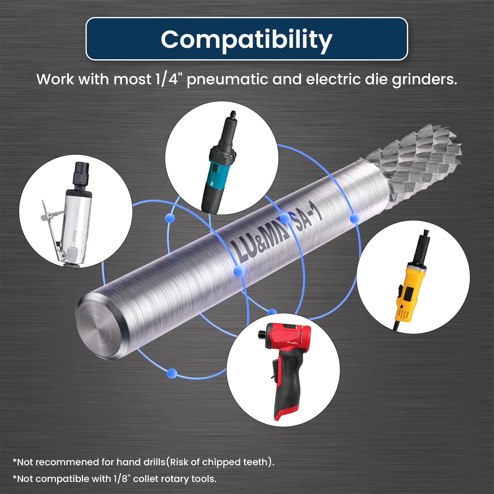 SA-1 Solid Carbide Burr Rotary File Cylindrical Shape Double Cut for Die Grinder,widely Used for metalwork, Tool Making, Engineering, Wood Carving by LU&MN — Amazon image 7
