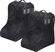 2 Pcs Boot Bags for Cowboy Boots Portable Storage Bag for Travel Long Tube Shoes Bags Men Tall Shoe with Handle for Home Travel (Black)