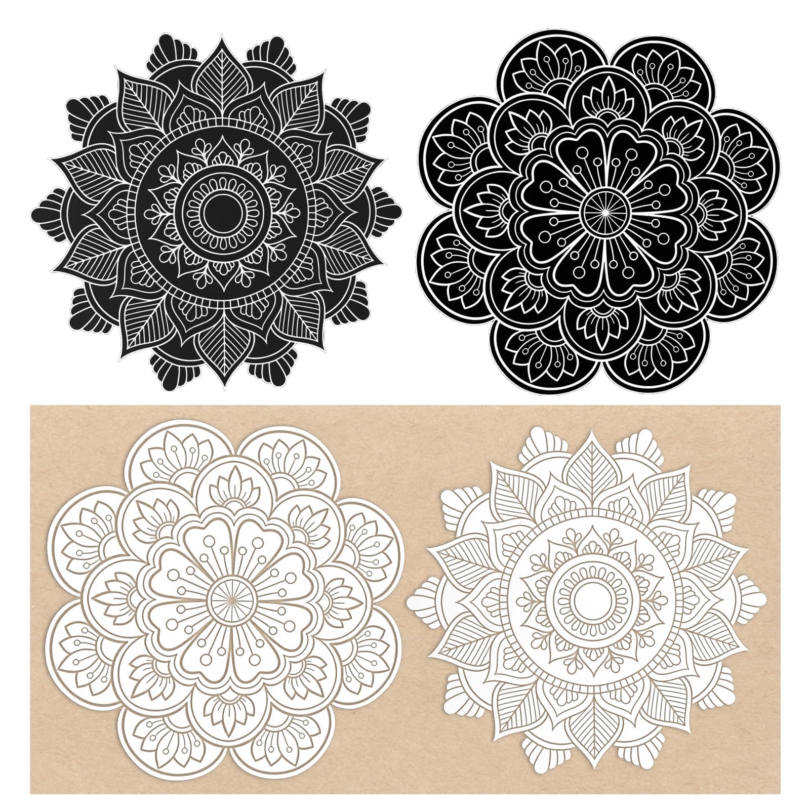 Mándala stencils plantillas pintura reutilizables decorativas para madera y pared XL