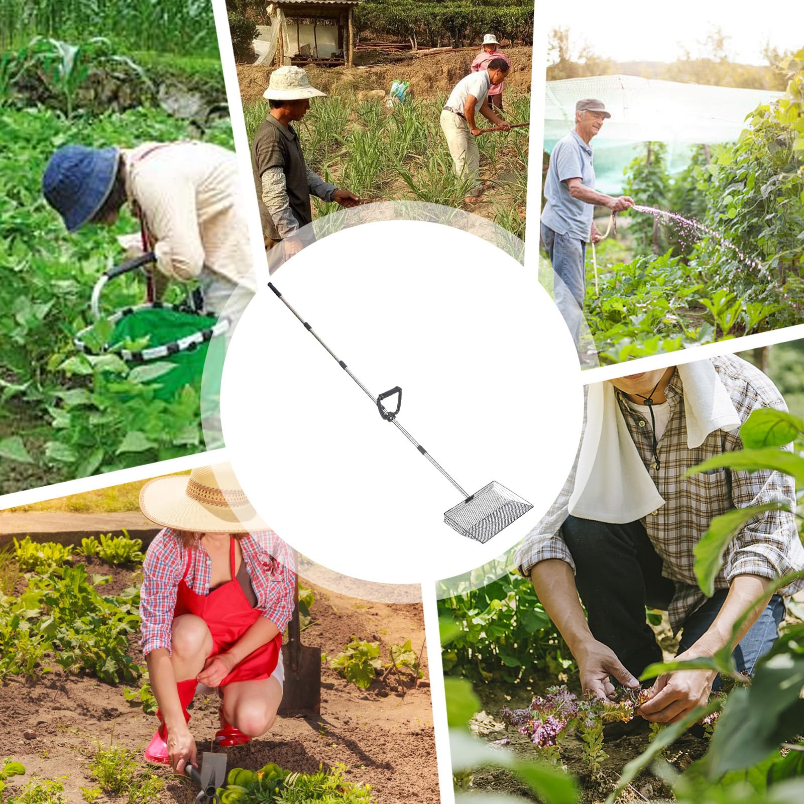 Pala para excrementos de pollo, pala larga para basura, robusta pala de establo con mango telescópico para exteriores, jardín, pollos, perros, aves de corral, gatos