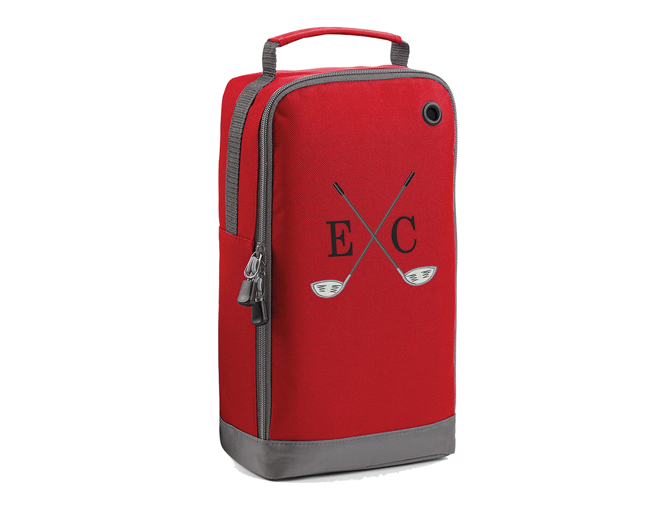 Personalised Golf Shoe Bag Embroidered with Cross Golf Club Design