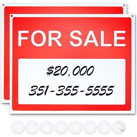 For Sale Signs For Vehicles - 2 Pack - 14.25