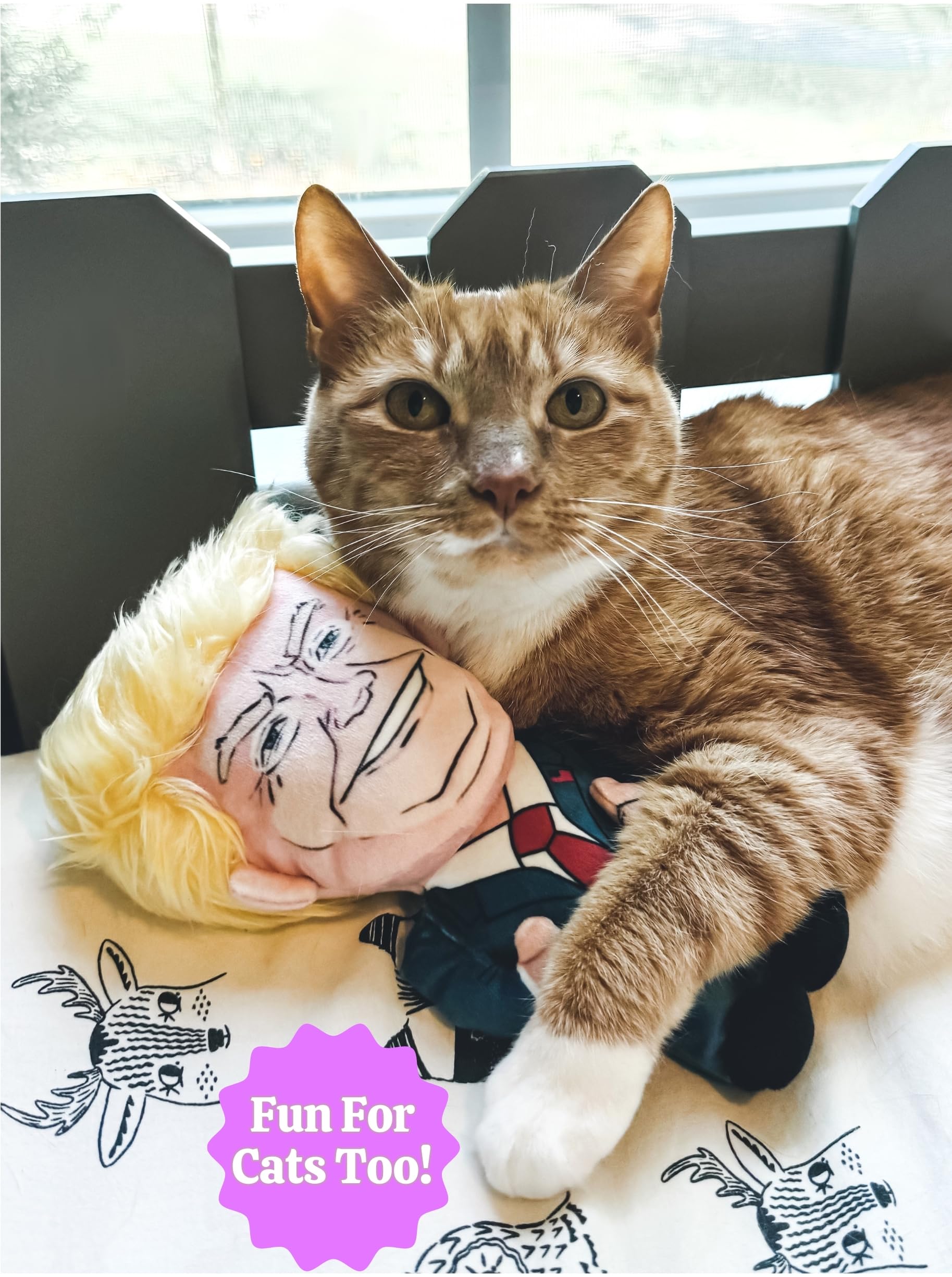 Donald Trump Hundespielzeug – Plüsch Mit Quietscher, 20,3 Cm – Lustiges Kauspielzeug Für Hunde & Katzen