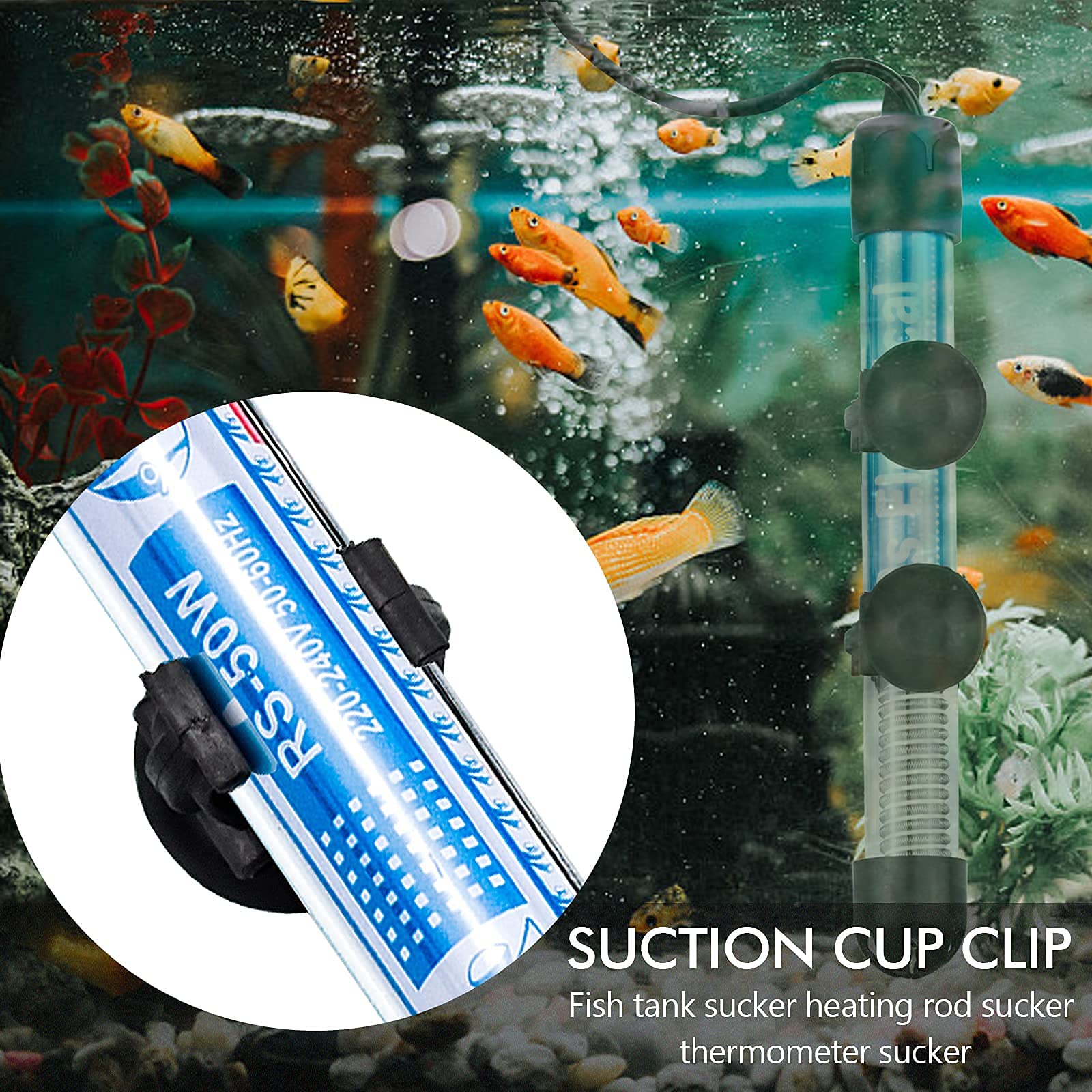HALJIA 10 STKS 23mm Aquarium Zuignappen Luchtvaartmaatschappij Slang Pomp Luchtlijn Tubing Houder Zuignap Clips Buis Houders Klemmen Voor Fish Tank Zwart 652809499