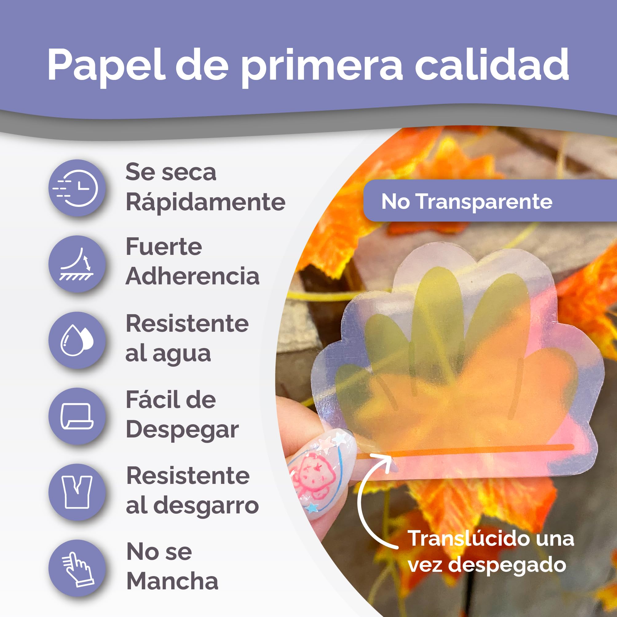 Papel Adhesivo Semi Transparente De Primera Calidad - 30 Hojas - A4 - Papel Semitransparente Para Impresoras Láser E Inyección De Tinta - Adhesivo Imprimible Resistente Al Agua