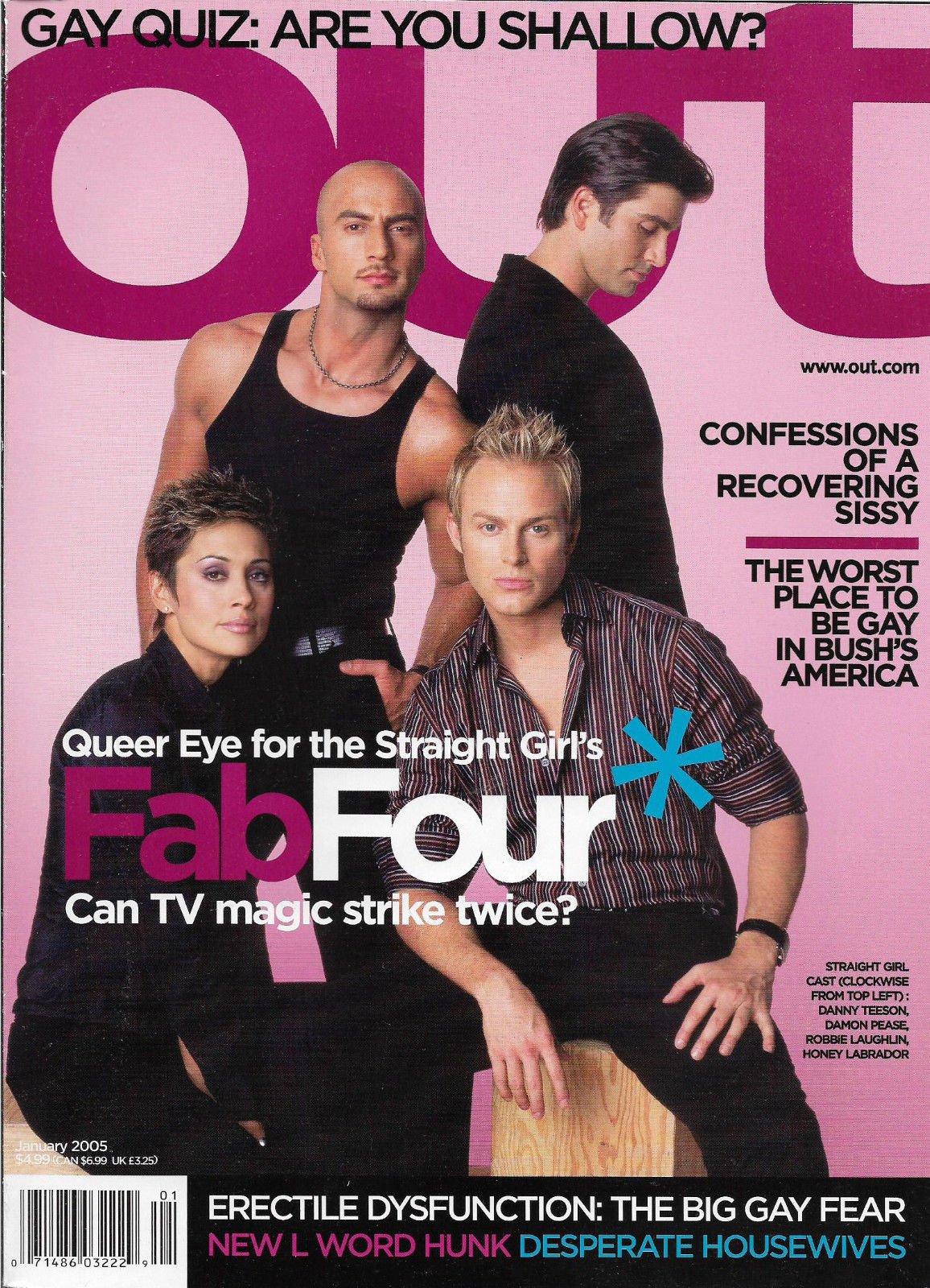 Danny Teeson, Damon Pease, Robbie Laughlin & Honey Labrador (Queer Eye for the Straight Girl) - January, 2005 Out