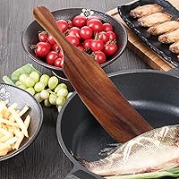 Vista 5 de Juego de espátulas de madera, espátula de madera para cocinar, utensilios de madera antiadherentes, espátula de teca ranurada, cucharas, utensilios
