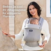 Momcozy Légáteresztő Háló Babahordozó - Ergonomikus, Könnyű Kenguru 3-20 kg Babáknak, Deréktámasszal, Szürke Hálós Anyagból, Kényelmes Egész 4