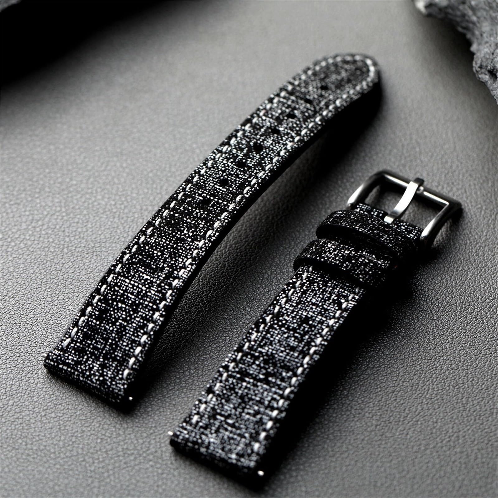 Correa de cuero negro 18mm 19mm 20mm banda de repuesto de liberación rápida accesorios clásicos de pulsera de negocios cómodos y duraderos