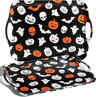 Oasis Choice 2-Pack Halloween Bamboo Fiber Serving Trays - 18x13 Inch La...