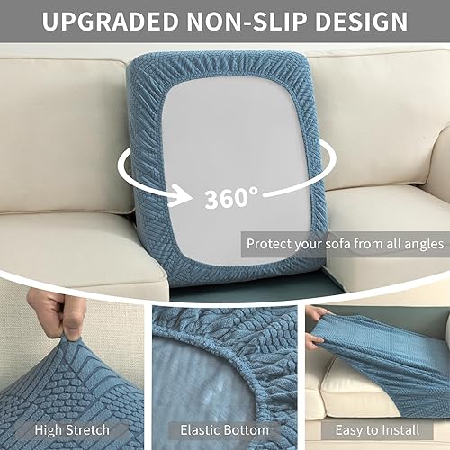 Miniatura 4 de Easy-Going Fundas de cojín de sofá impermeables para sofás y sofás, funda de asiento de sofá de jacquard elástica de repuesto para perros, mascotas