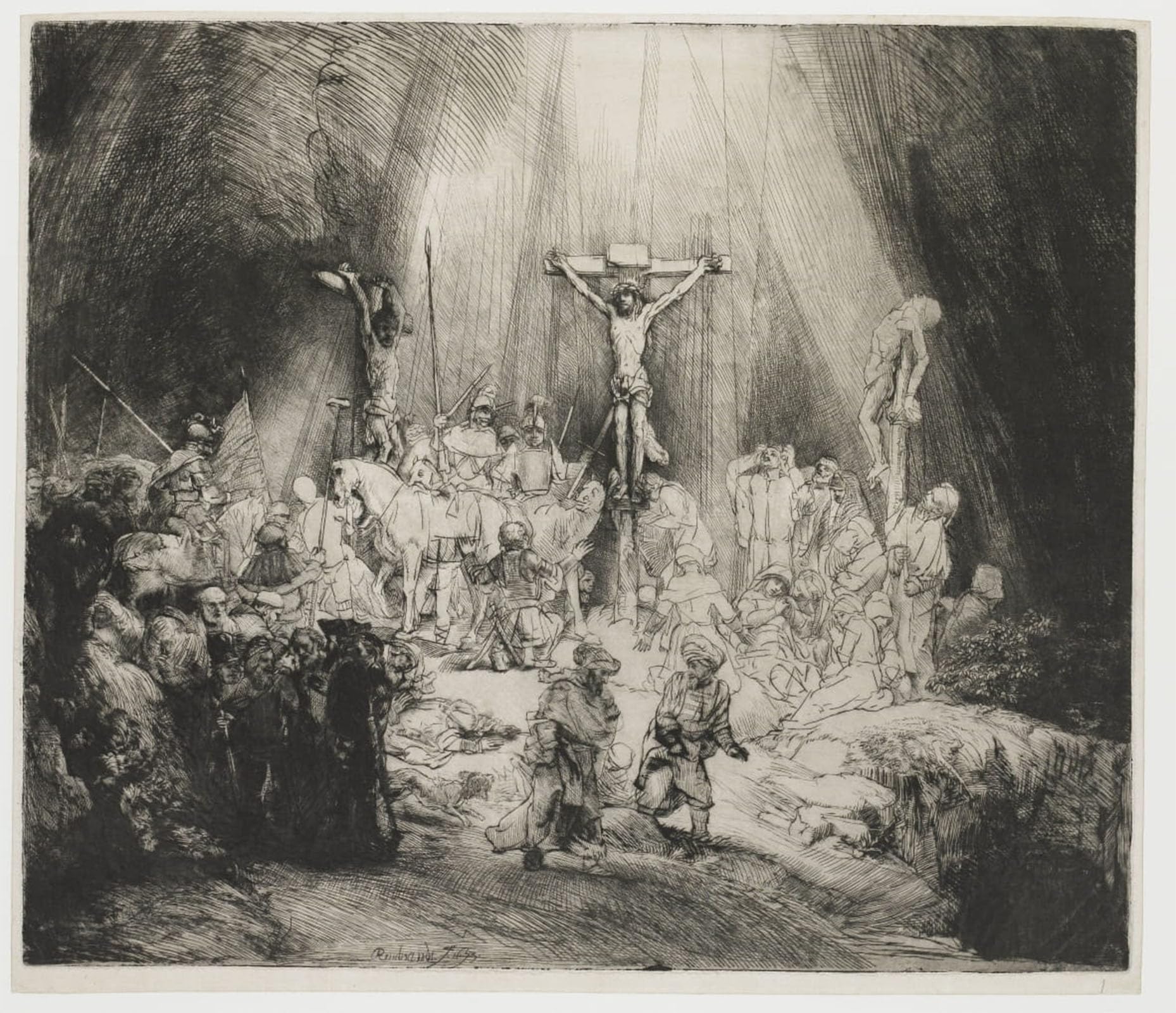 SERENDIPITP Vintage Wall Art Canvas Nordic Poster Canvas Print Picture The three crosses by Rembrandt van Rijn Wall Art Poster for Home Decor 60x90cm