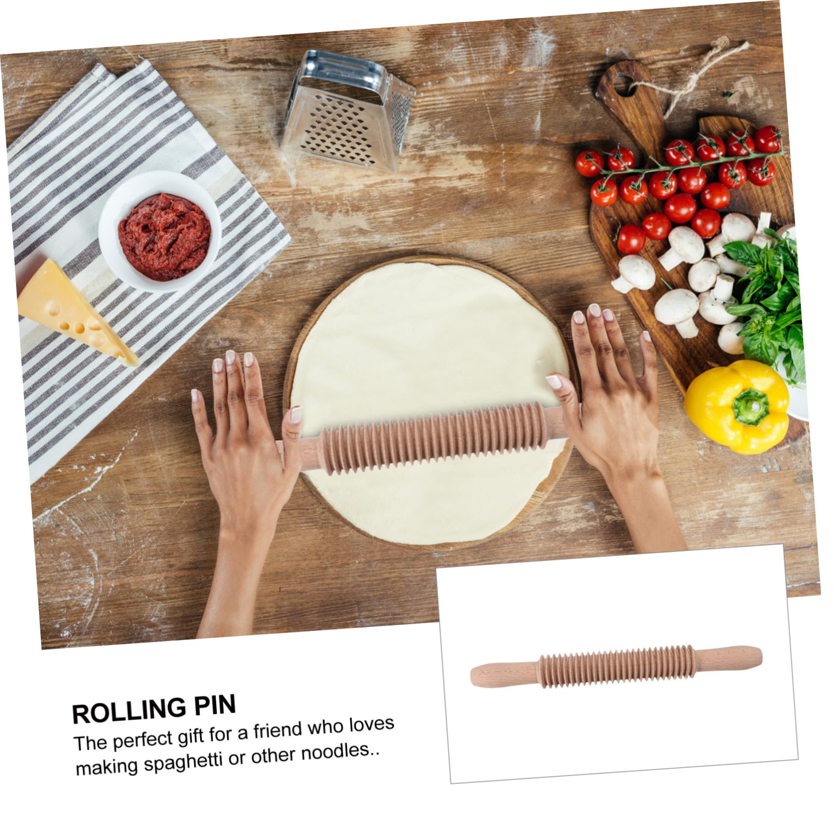 SOLUSTRE 2piezas Rodillo De Cocina Para Hornear y Cortar Pasta Rodillo De Diseño De Rosca Para Espagueti y Fideos Herramienta Práctica De Repostería Para Amantes Cocina