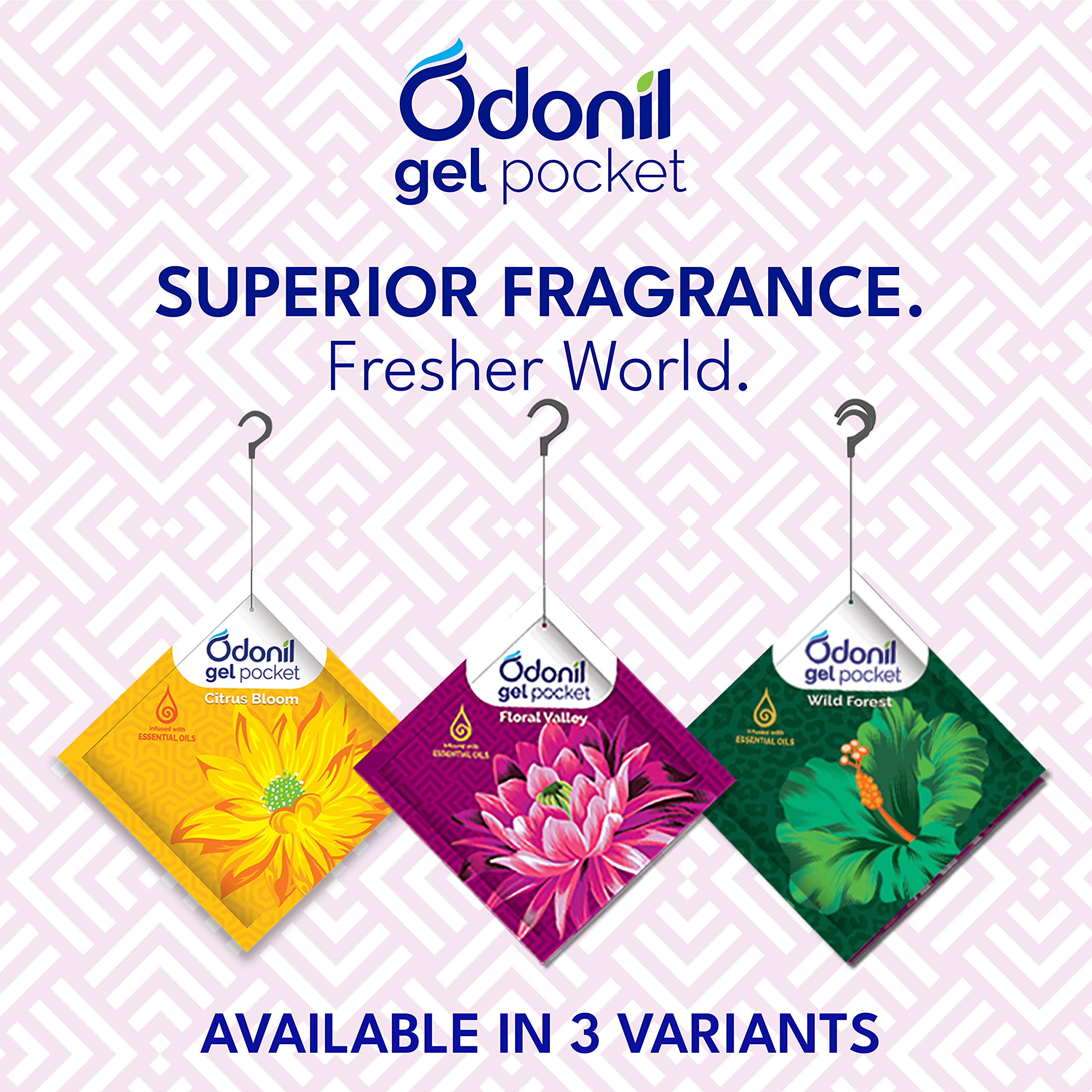 Odonil Gel Pocket - Floral Valley | Infused with Essential Oils | Germ Protection | Lasts Up to 30 days | Air Freshener for Bathroom and Toilet - 10g - Image 7 thumbnail