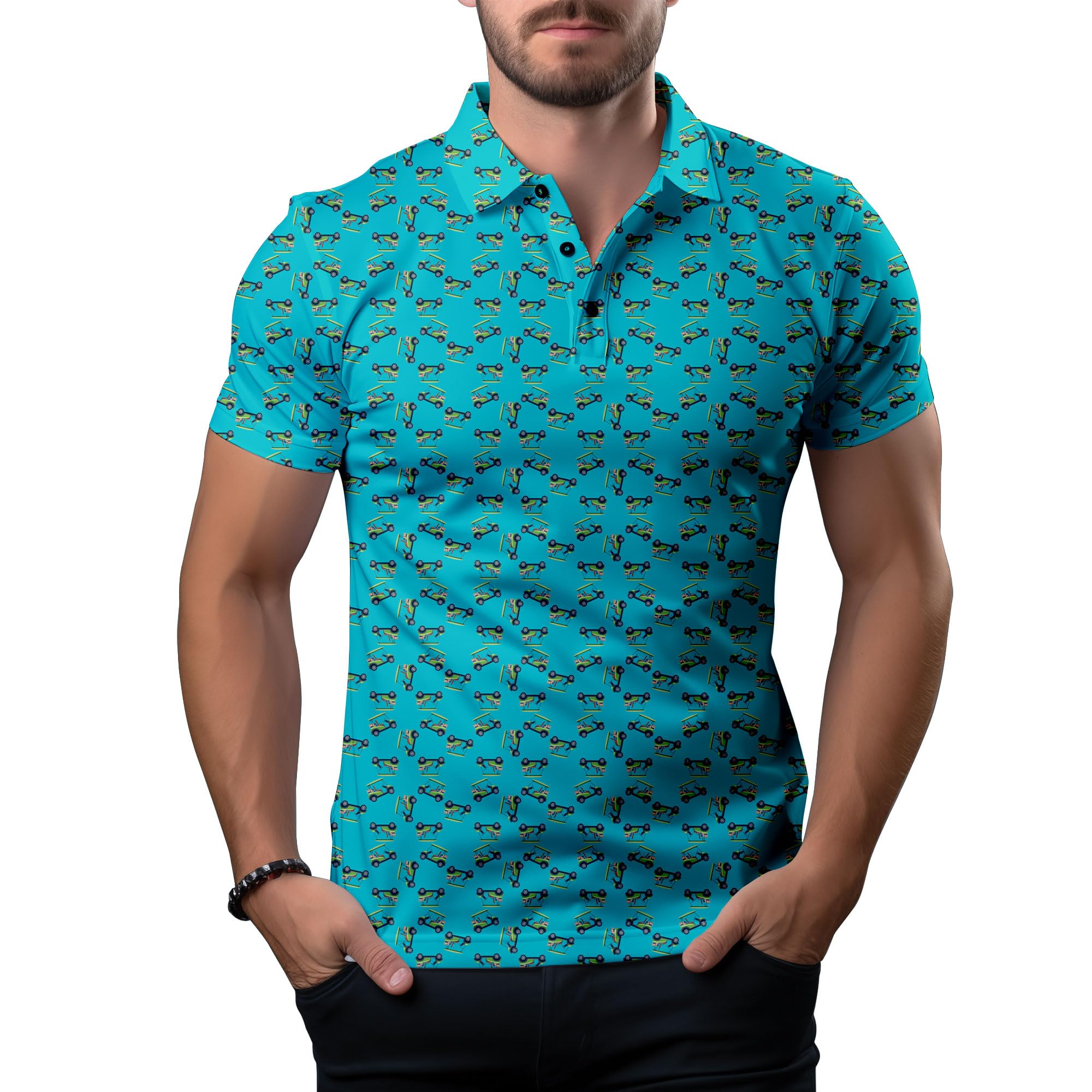Funny Golf Shirts for Men,Mens Hawaiian Shirts Short Sleeve Novelty Crazy Golf Shirts