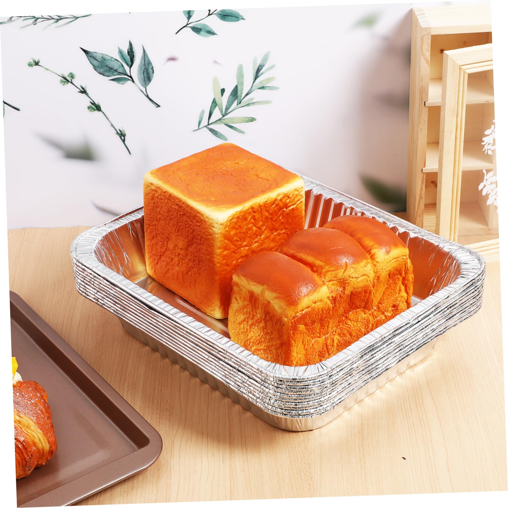 Bandejas Desechables de Aluminio Profundas 10 Unidades para Hornear y Asar Resistente a Altas Temperaturas Uso Doméstico y Catering