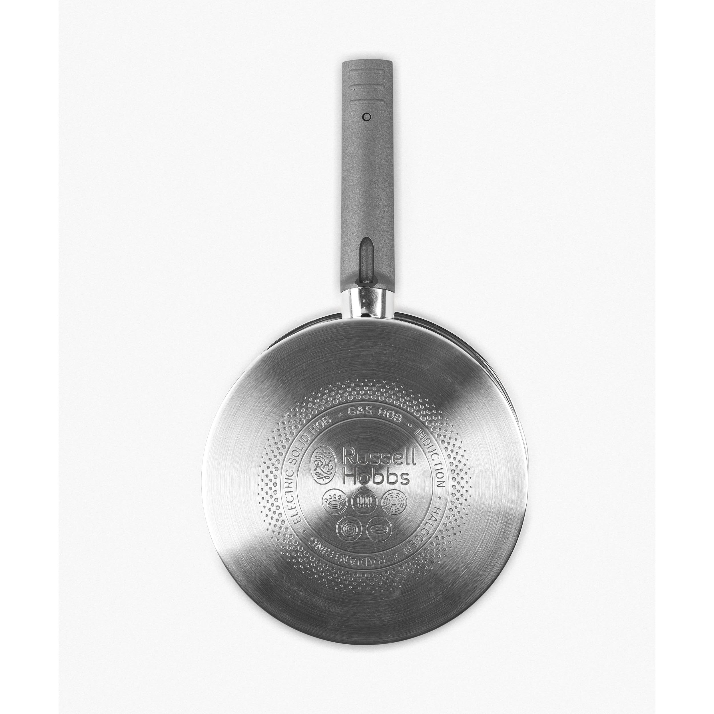 Russell Hobbs RH01164EU Excellence Cazo Con Tapa - 20 cm, Hecho De Acero Inoxidable Y Acabado Con Pulido Espejo, Apto Para Placas De Inducción Y Lavavajillas, Tapa De Vidrio, Libre De PFOA