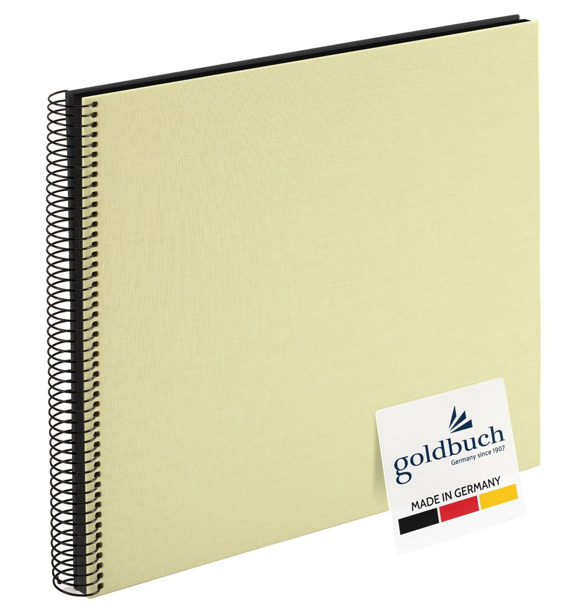 goldbuch 25524 Spiralalbum Bella Vista, Foto Album 35 x 30 cm, Fotoalbum mit 40 schwarze Seiten, Erinnerungsalbum aus Leinen, Fotobuch für Bilder und Fotos zum Einkleben, Lindgrün