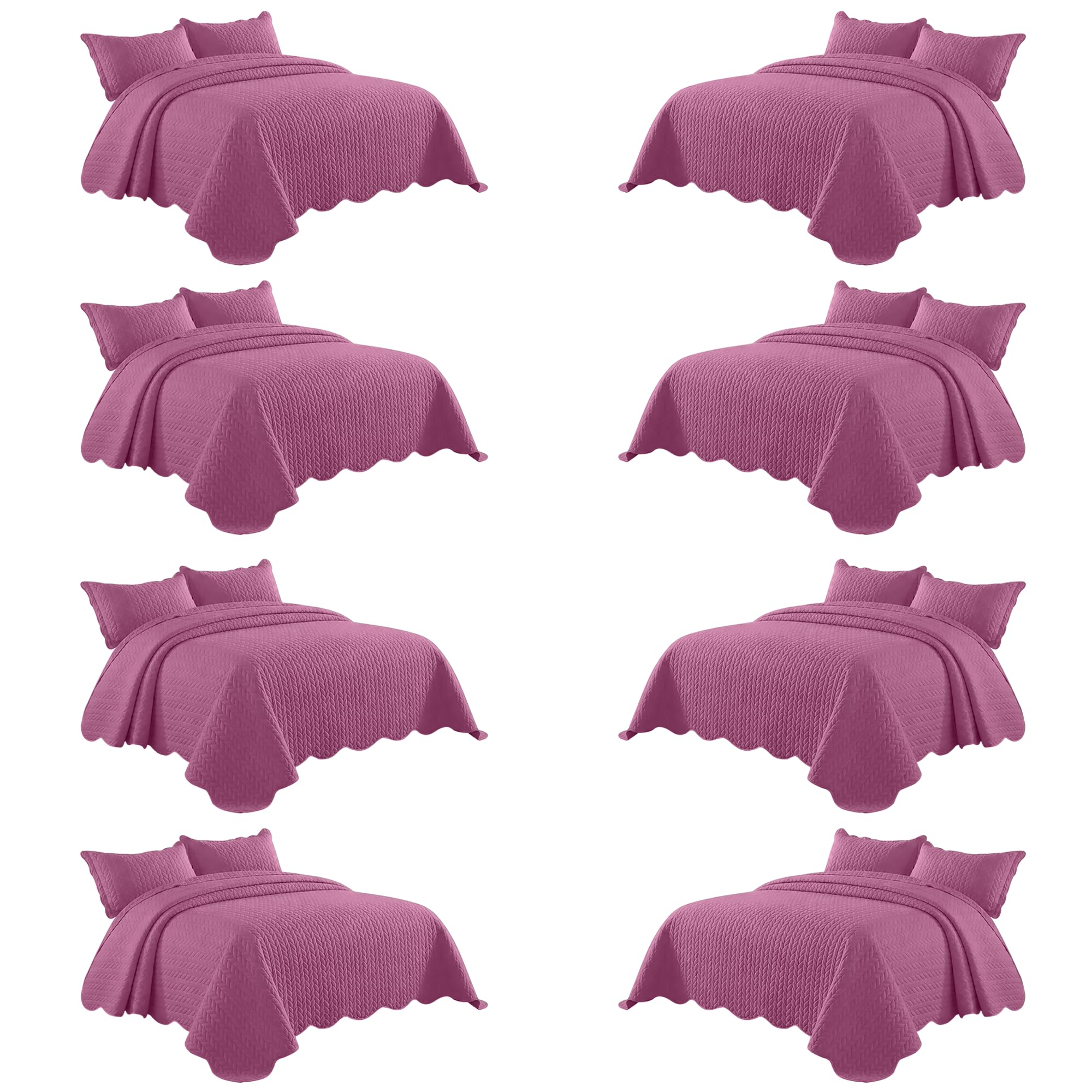 IR Imperial Rooms California King Quilt Bedspread Purple Leaf 8-Pack