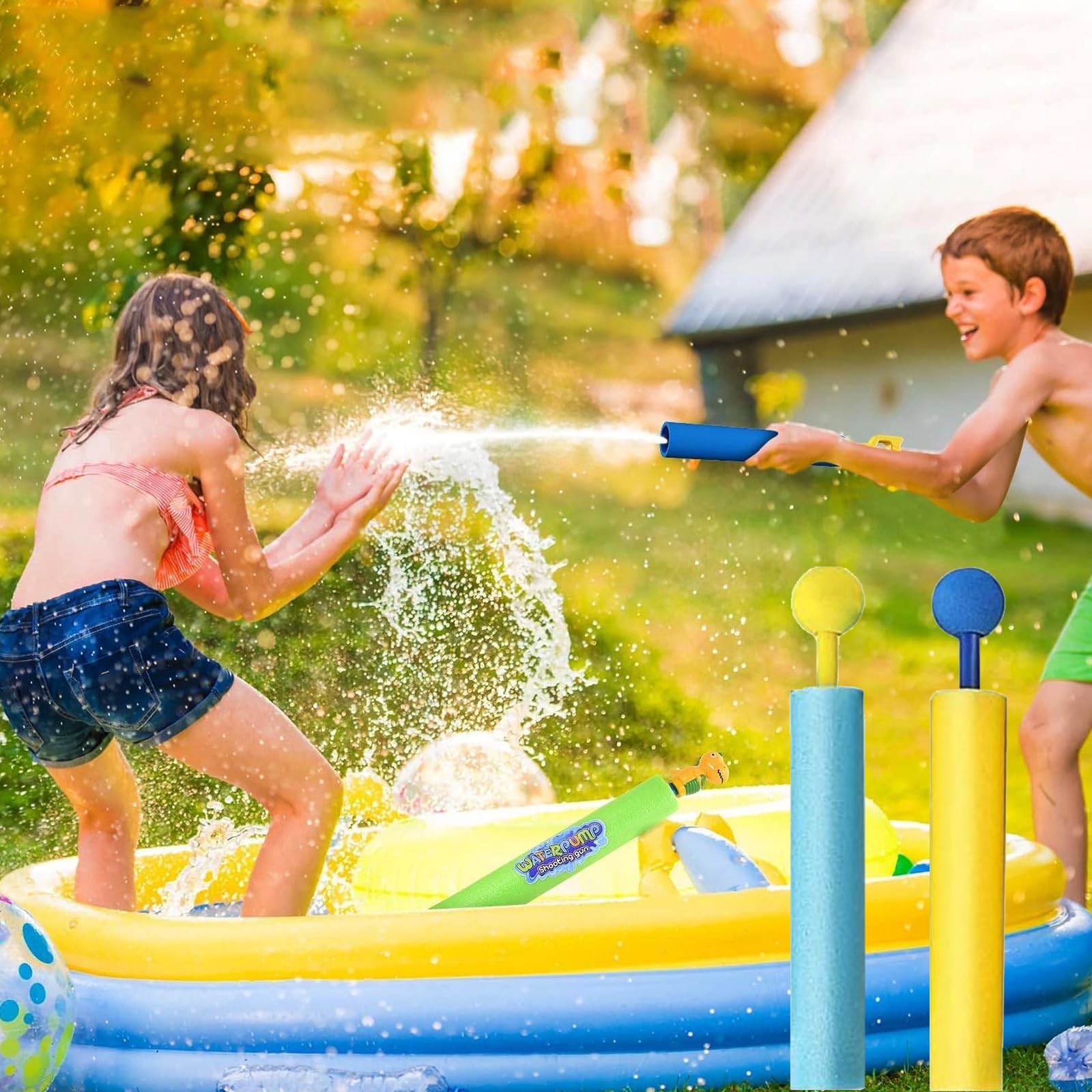 Ucradle Pistolet à Eau, 8 Pistolets à Eau à Mousse165 - Jeux