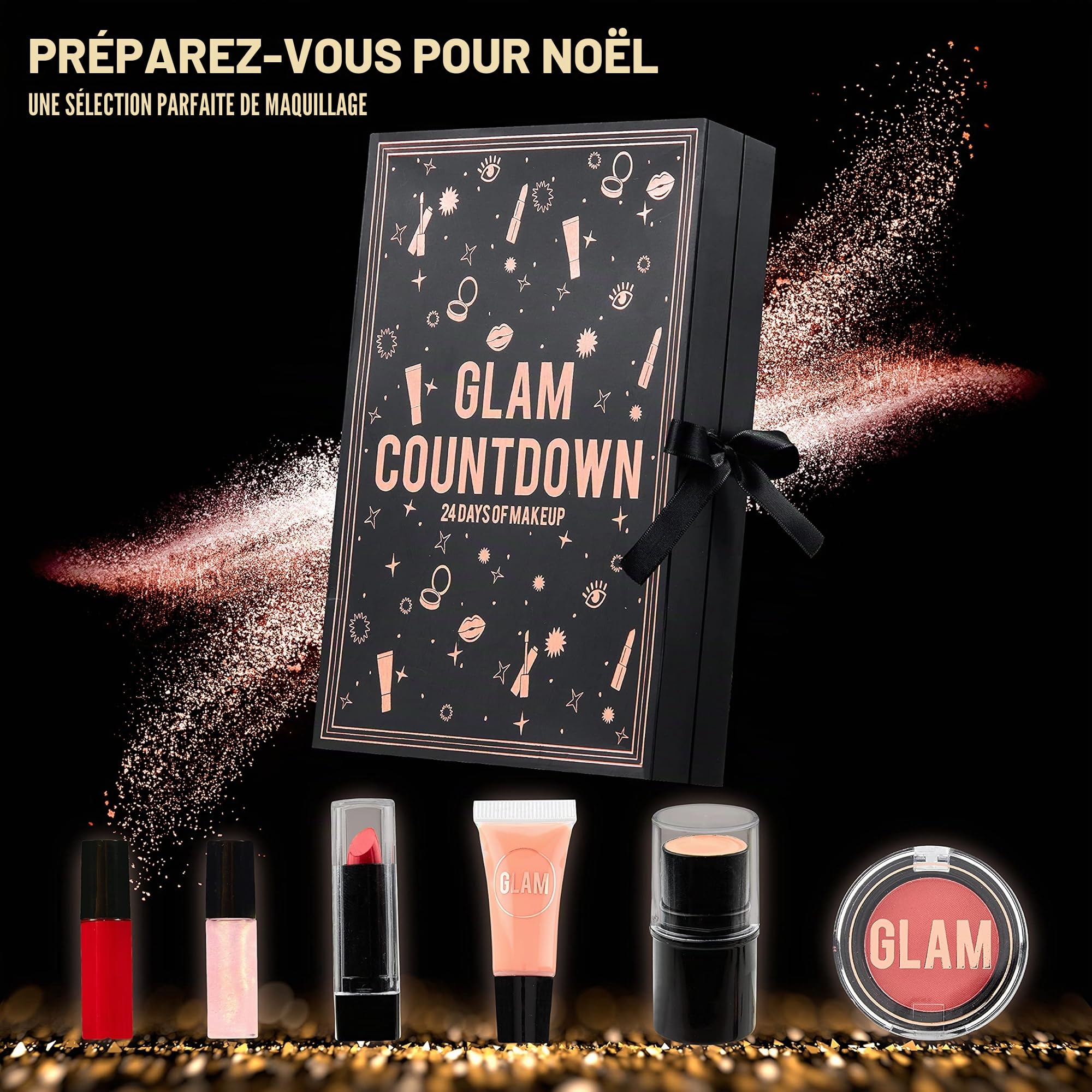 KreativeKraft Calendrier de l'Avent Beauté 2021 Coffret 24 Surprises Maquillage