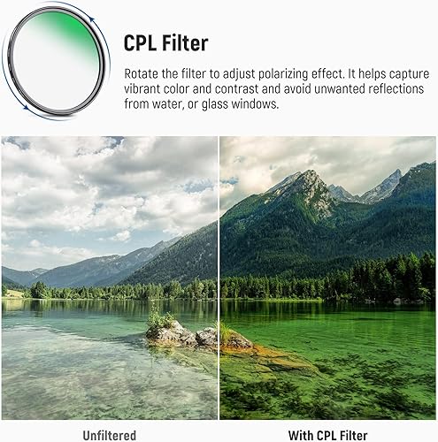 Miniatura 6 de NEEWER Kit de filtro de lente de 3.031 in ND8 ND64 CPL, densidad neutra+kit de filtro polarizador circular con 30 capas de revestimiento nanovidrio