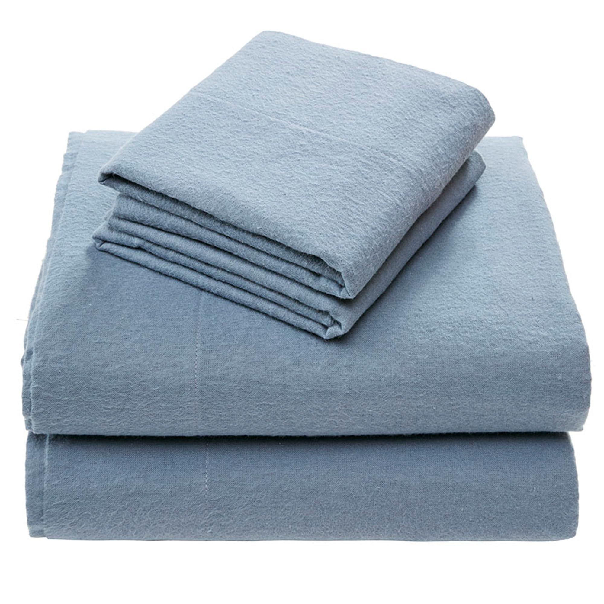 Comfort Spaces Cotton Flannel Breathable Warm Deep Pocket Sheets With Pillow Case Bedding, Cal King, Solid Blue โ image 1