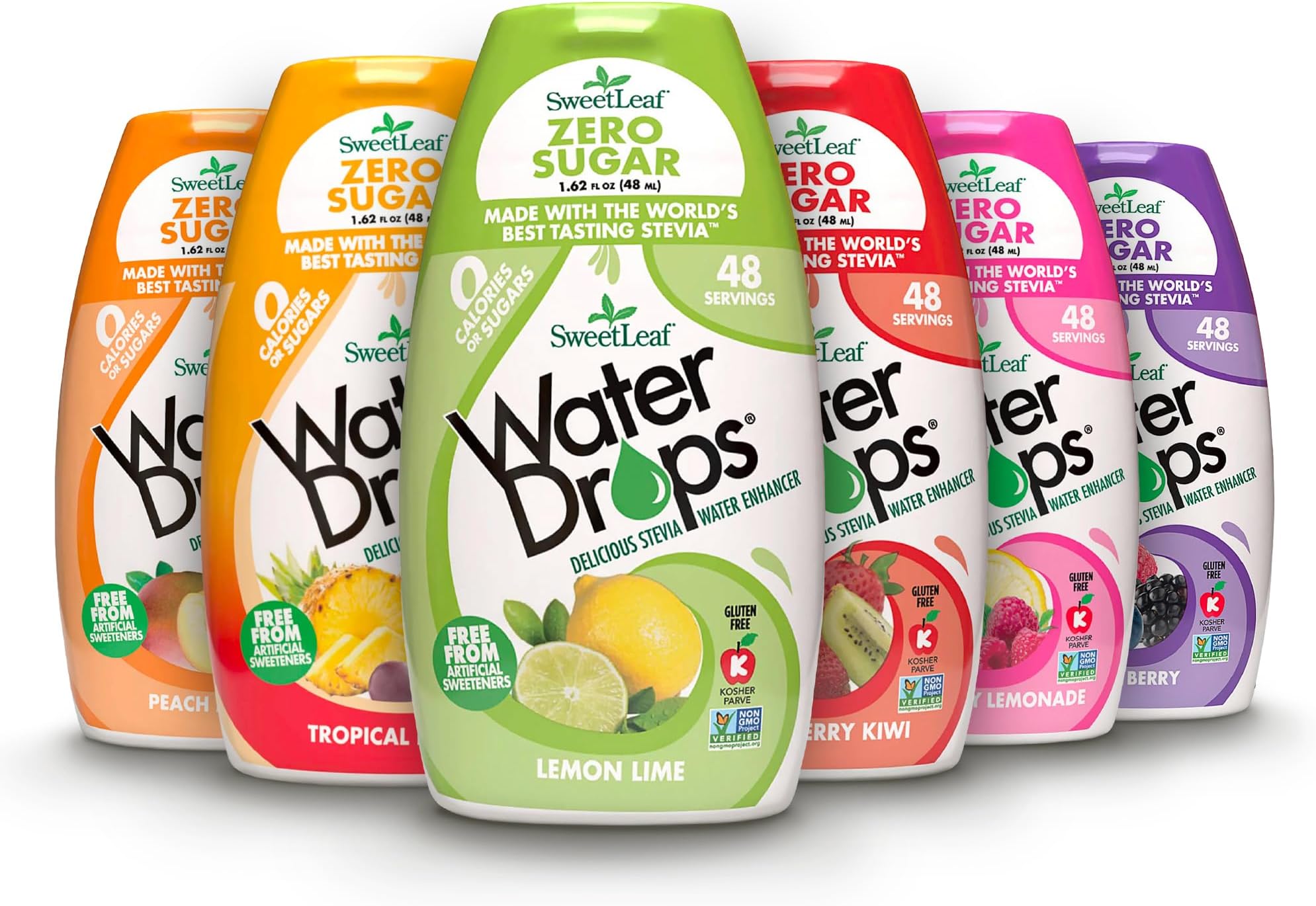 SweetLeaf Water Flavoring Drops - Stevia Water Enhancer, Sugar Free, Zero Calorie Water Additive for Flavor, Contains Monk Fruit Extract, Gluten Free, Keto Friendly - 1.62 Fl Oz (Variety Pack of 6)