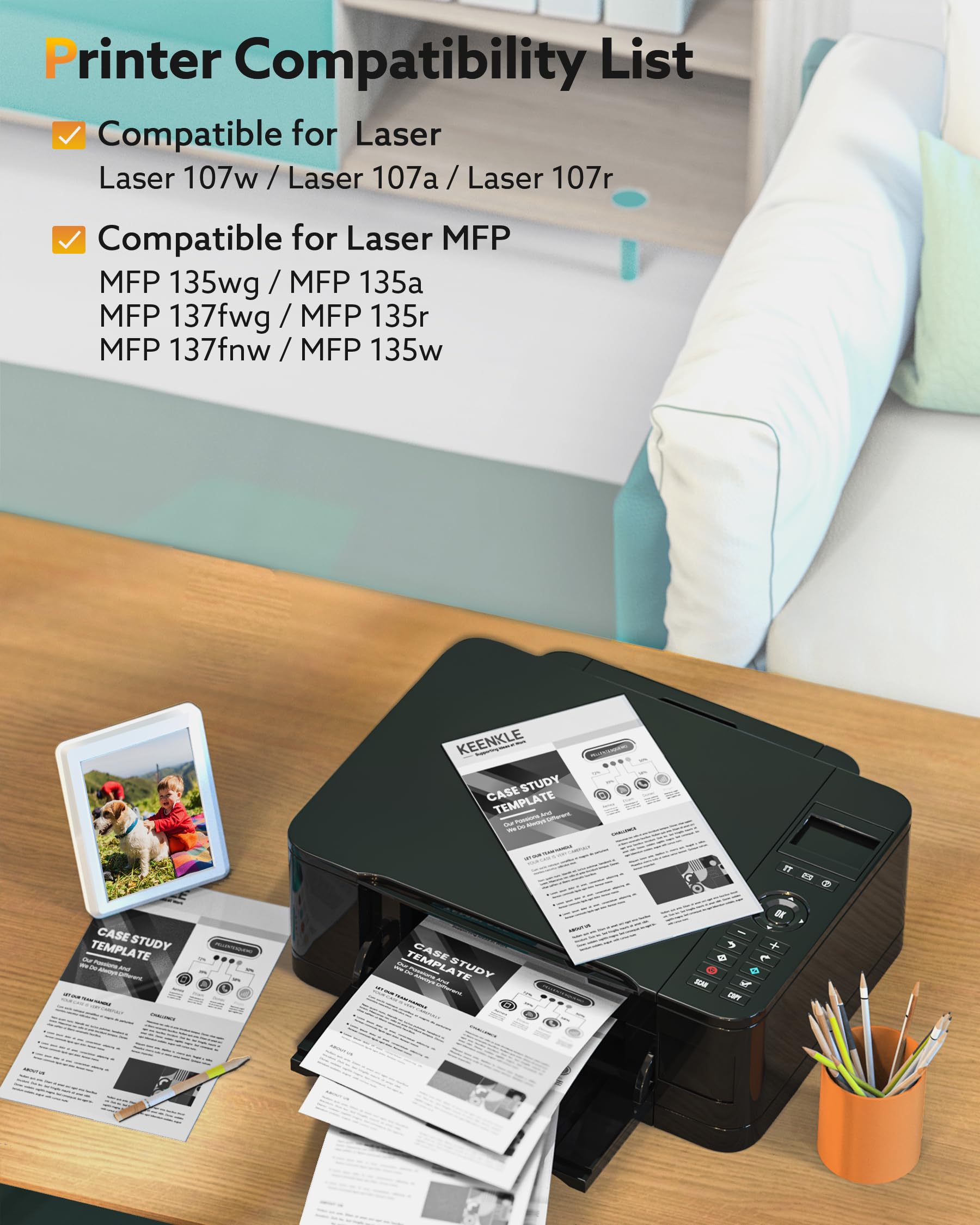 106A Toner Compatible with HP 106A Toner W1106A for Laser MFP 135wg 137fwg 135w 137fnw 135r 135a Laser 107w 107a 107r Ink Cartridge (Black