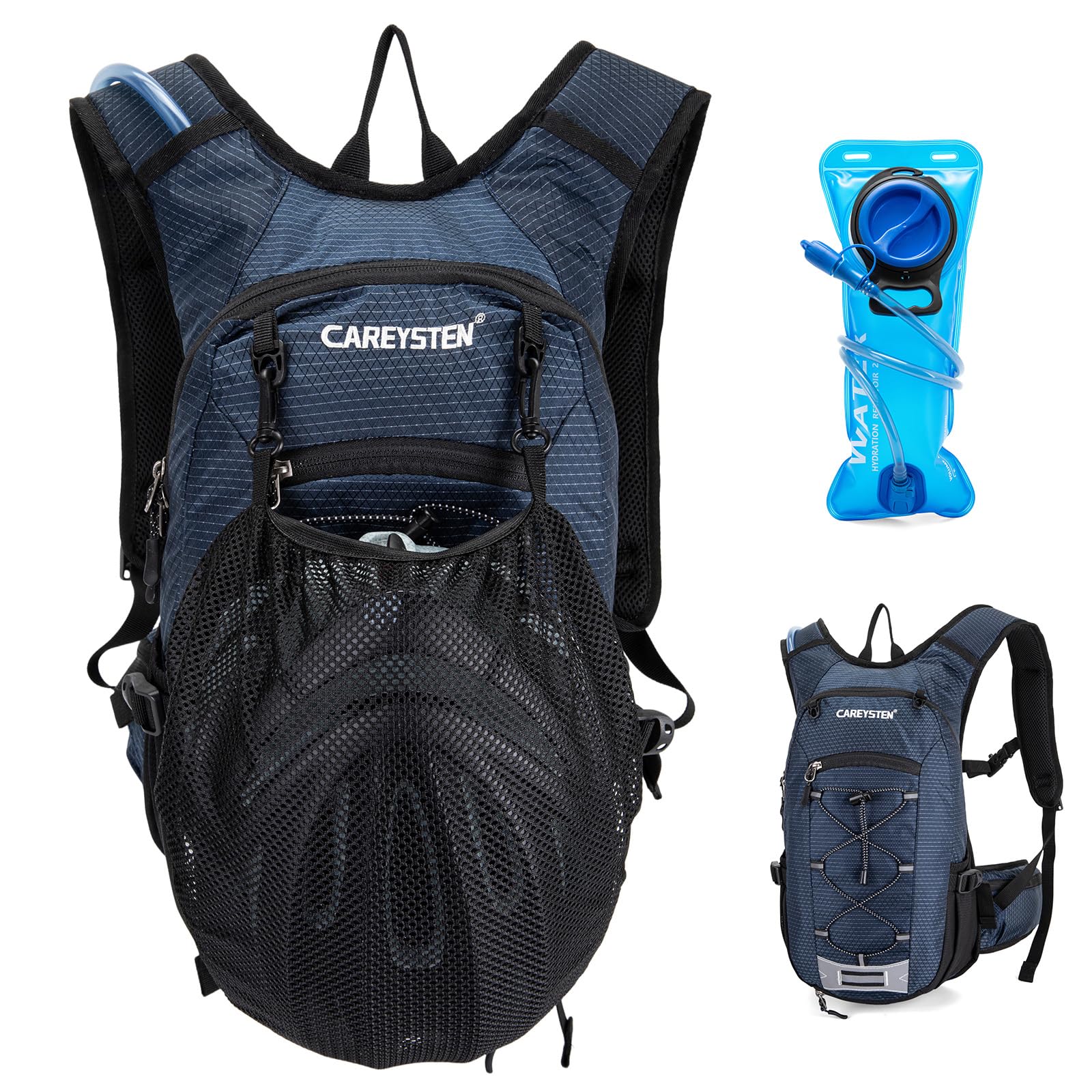 Photo 1 of CAREYSTEN Hydration Backpack Cycling Backpack Women Running Backpack Water Backpack for Hiking Biking Backpack for Men Equipped with 2L Water Bag (Navy Blue)