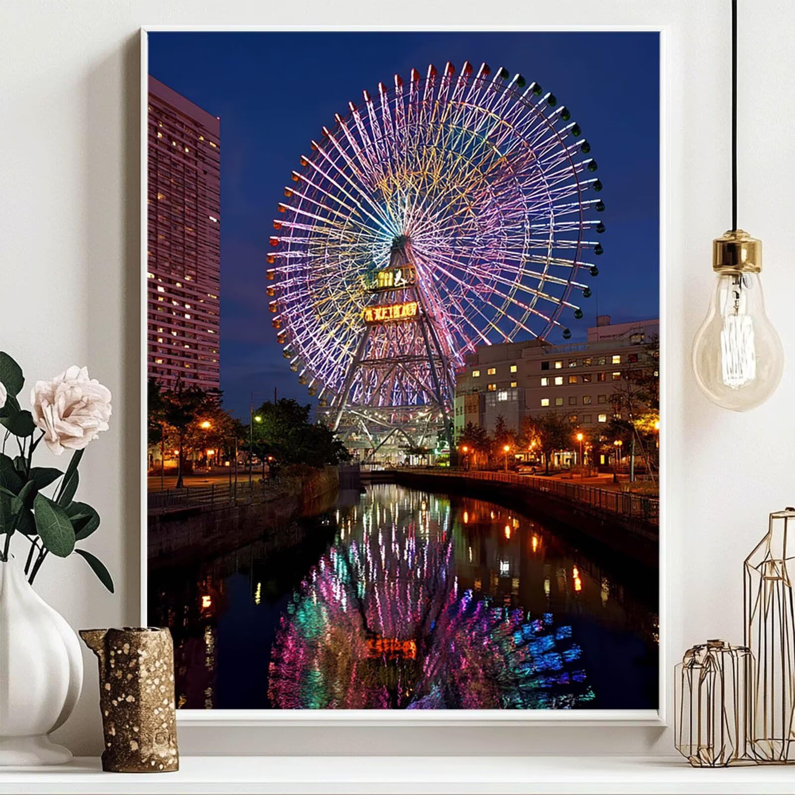 Diabelski młyn diamentowy zestaw artystyczny dla dorosłych, DIY, nocny widok do malowania po numerach, dla dorosłych na diamentach, 100 x 137 cm, kryształowe zestawy artystyczne i do rękodzieła dla
