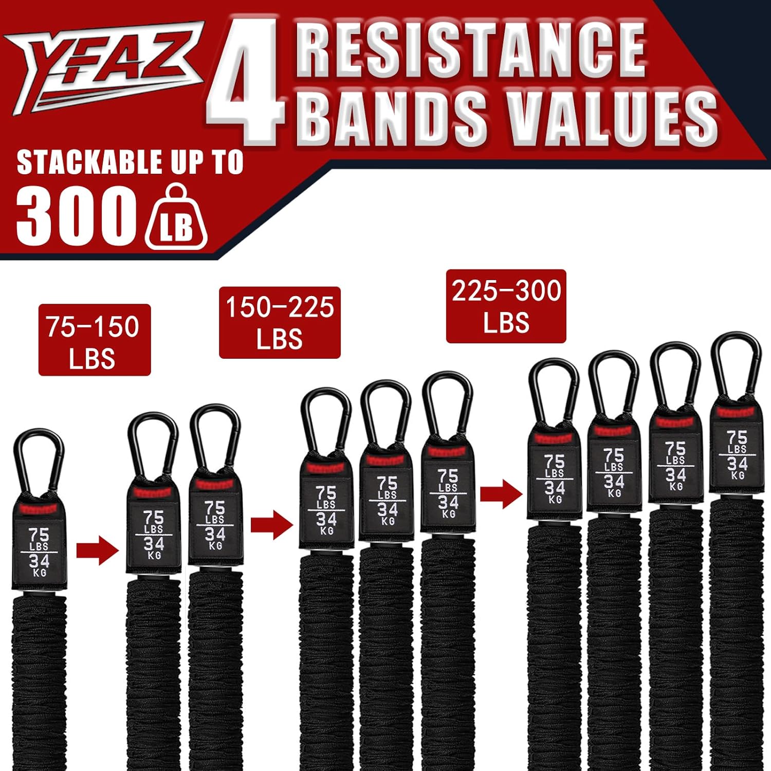 Pull Up Assistance Bands Heavy Duty Pull Up Workout Band with Feet Rest 4 Pull Up Bands Assistance Bands for Pull-Up Body Stretching Home Fitness