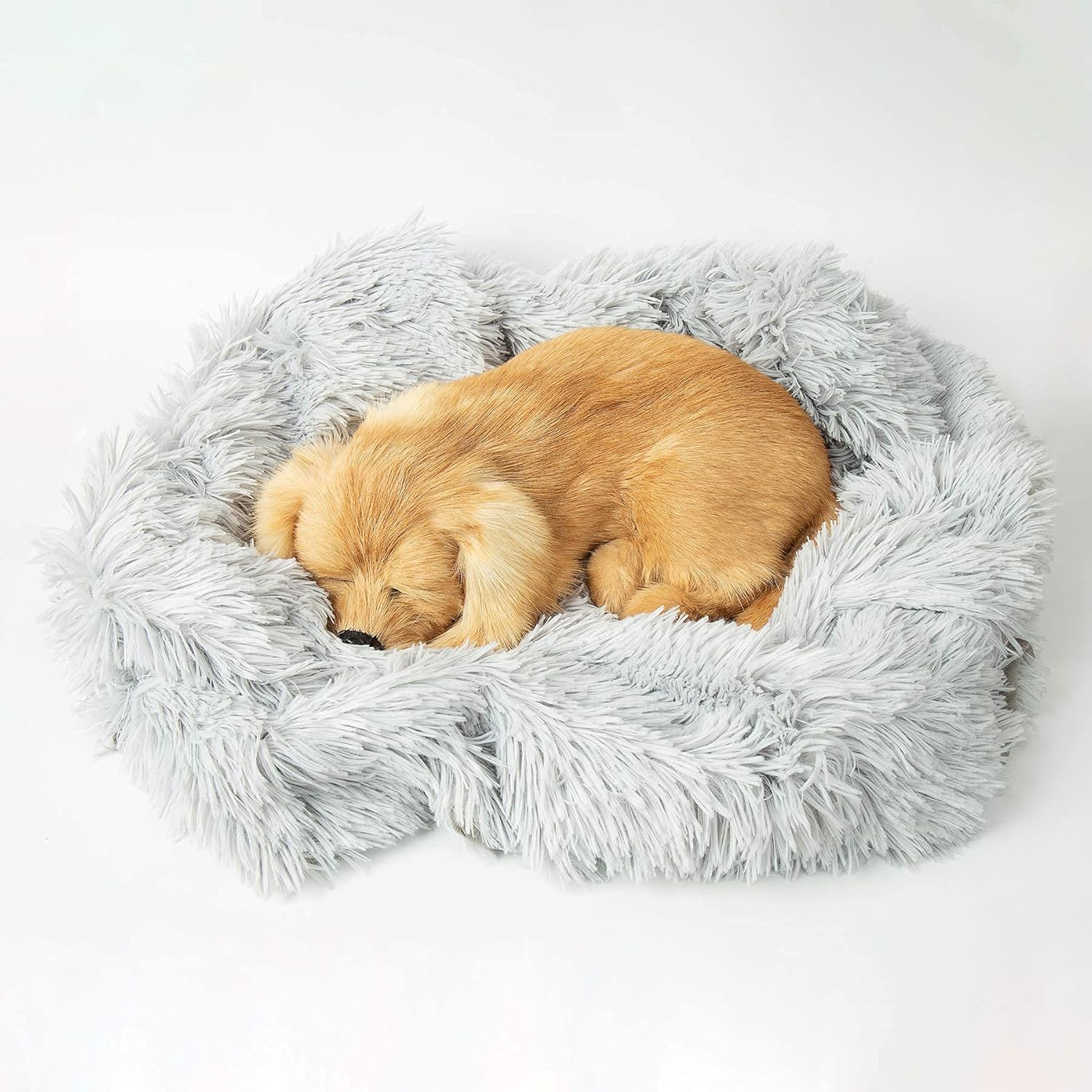 review Dog Blankets - Two Tone Shaggy Fur Calming Cat Blankets Dog Beds Pet Throw Blanket Protector for Crate, Bed, Couch & Sofa (X-Large (60''x43''), Storm Grey)