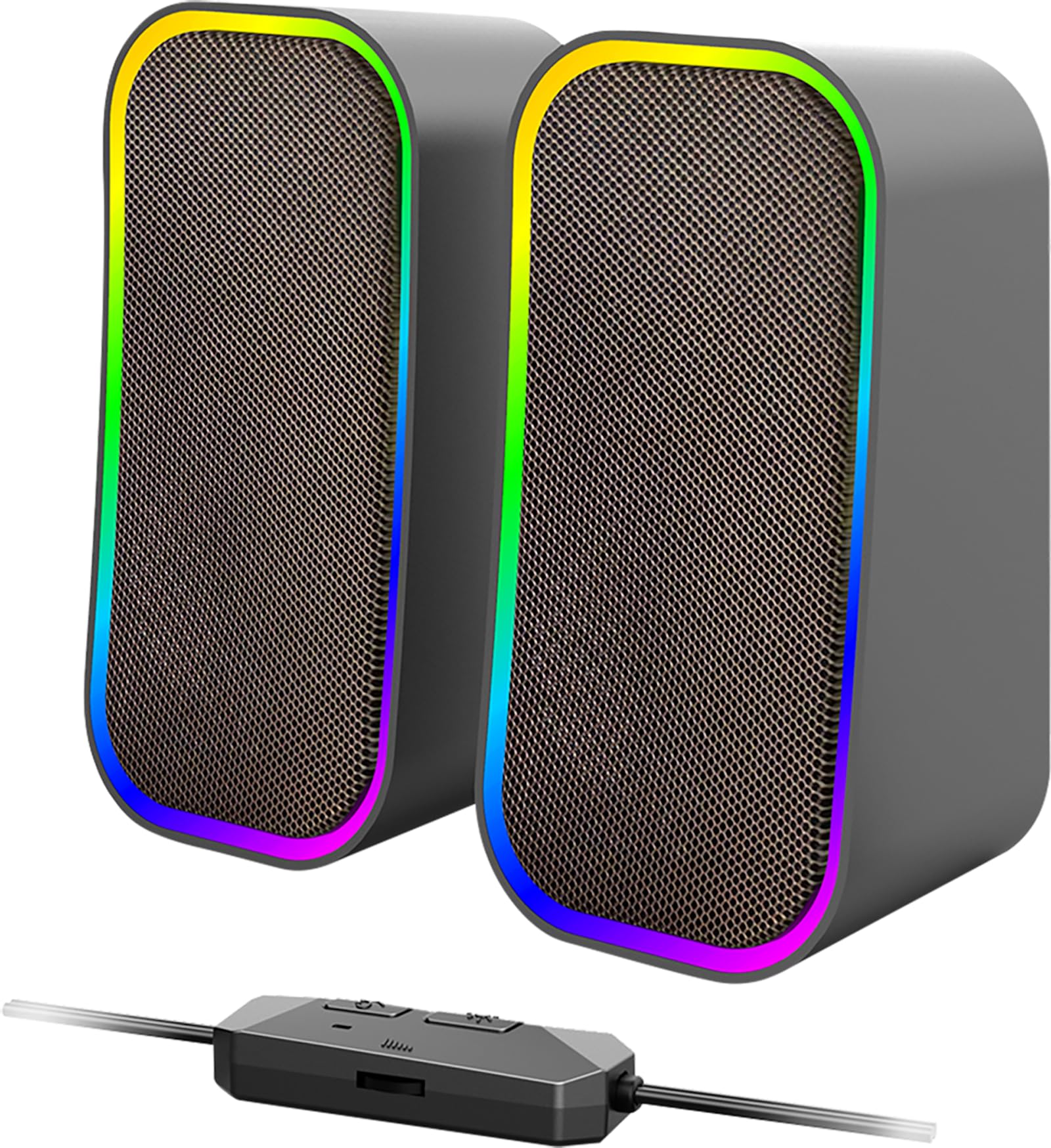 Speedlink Token Gaming PC Głośnik Bluetooth - Głośnik do gier RGB z kablem Gniazdo AUX 3,5 mm lub złącze Bluetooth do laptopa, tabletu, smartfona, 6 trybów oświetlenia, 12 W, czarny