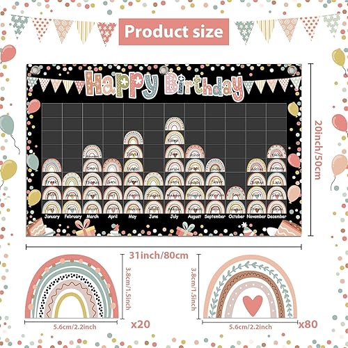 Miniatura 2 de Tabla de bolsillo de feliz cumpleaños, calendario de cumpleaños, tablero de anuncios, tablero de anuncios para decoración de calendario educativo