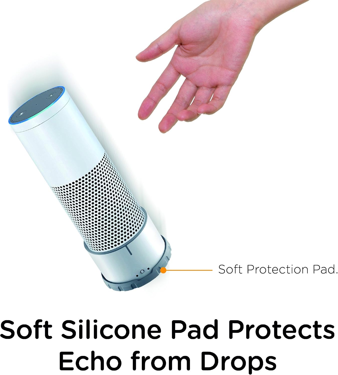 Portable Battery Base for Echo (Use Echo Anywhere) - New Version (White)