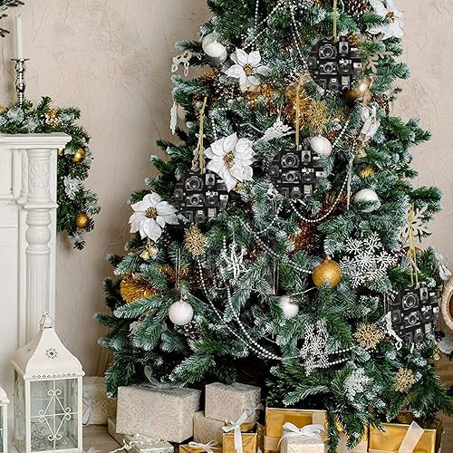 Miniatura 9 de Christmas Ornament 2.9" Christmas Tree Ceramic Round Pendant Retro Cool Camera Collection Christmas Tree Hanging Ornament Accessories 2025 Christmas
